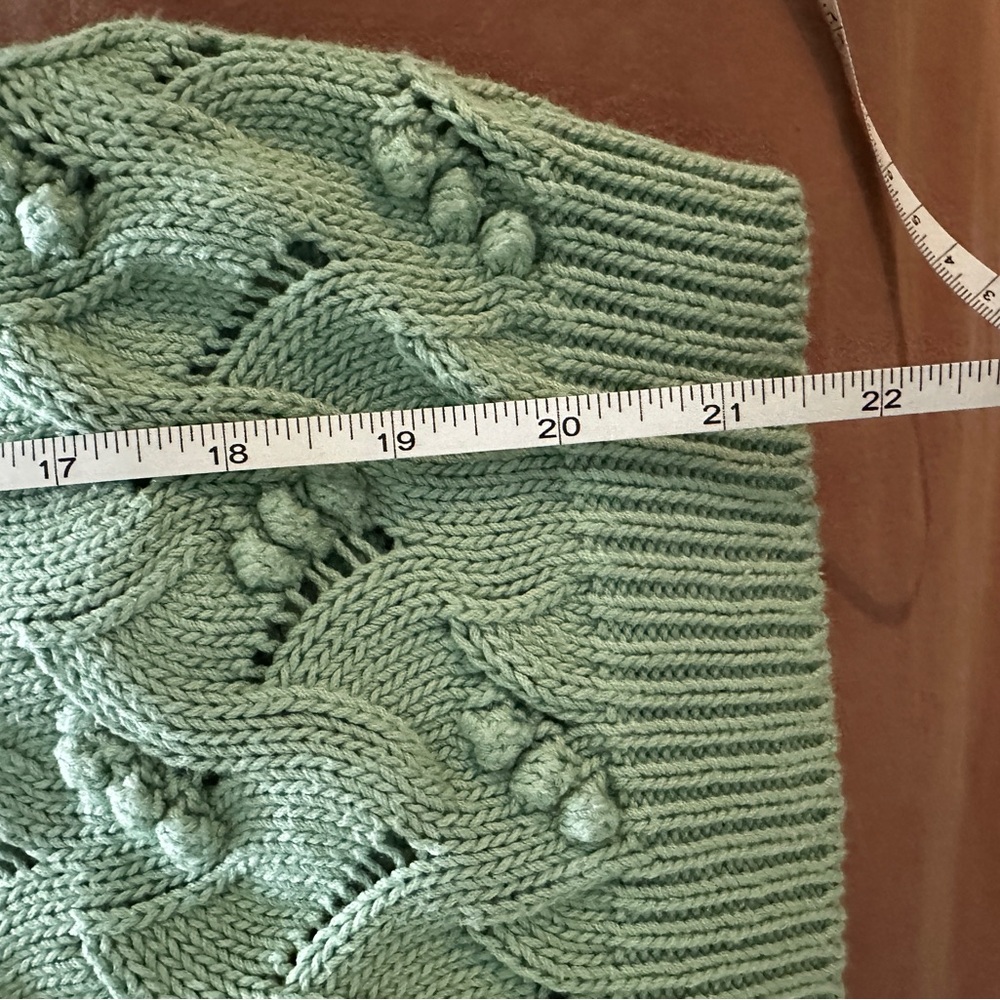 Sezane Marthe 100% Cotton Knit Jumper Cardigan Almond Green - Picture 8 of 8